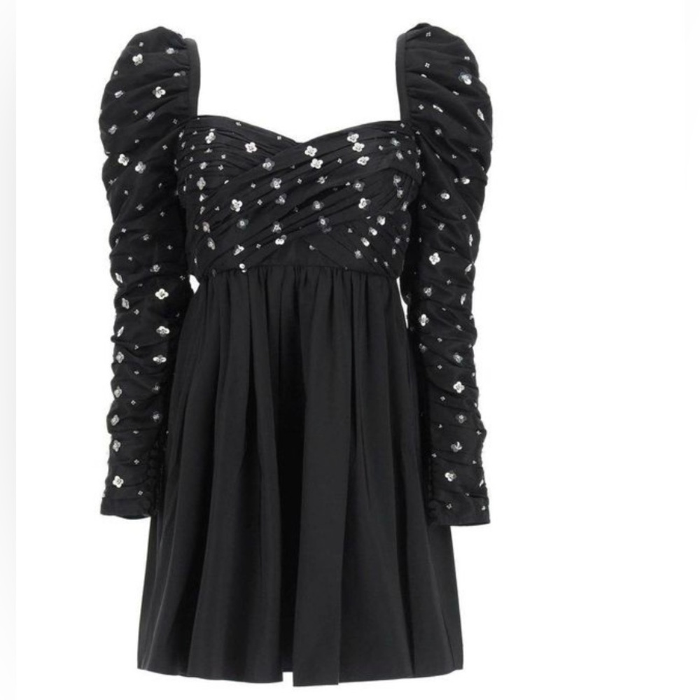 Self Portrait Sequin Taffeta Babydoll Lola Dress